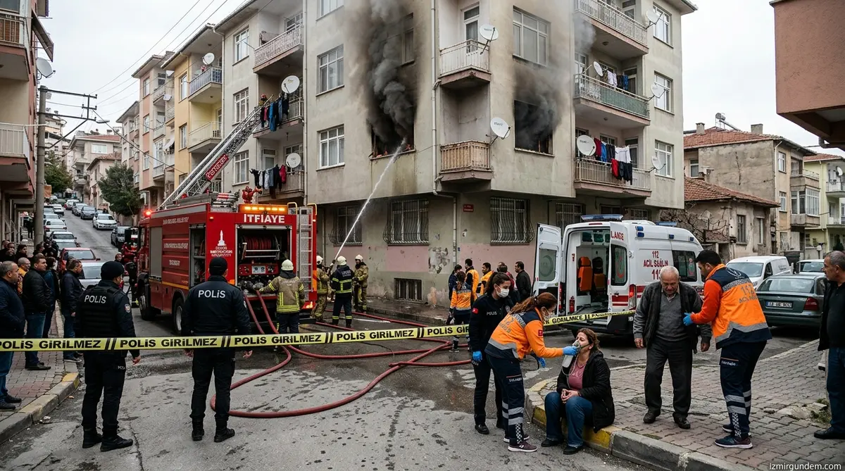 Karabağlar Limontepe'de Silahlı Baskın İhbarı Yangın ve Zehirle Bitti