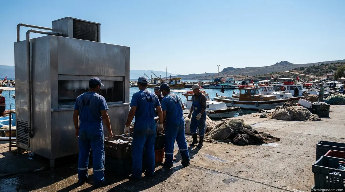 Karaburunlu Balıkçılara Buz Desteği: 752 Tekneye Bakım Yardımı