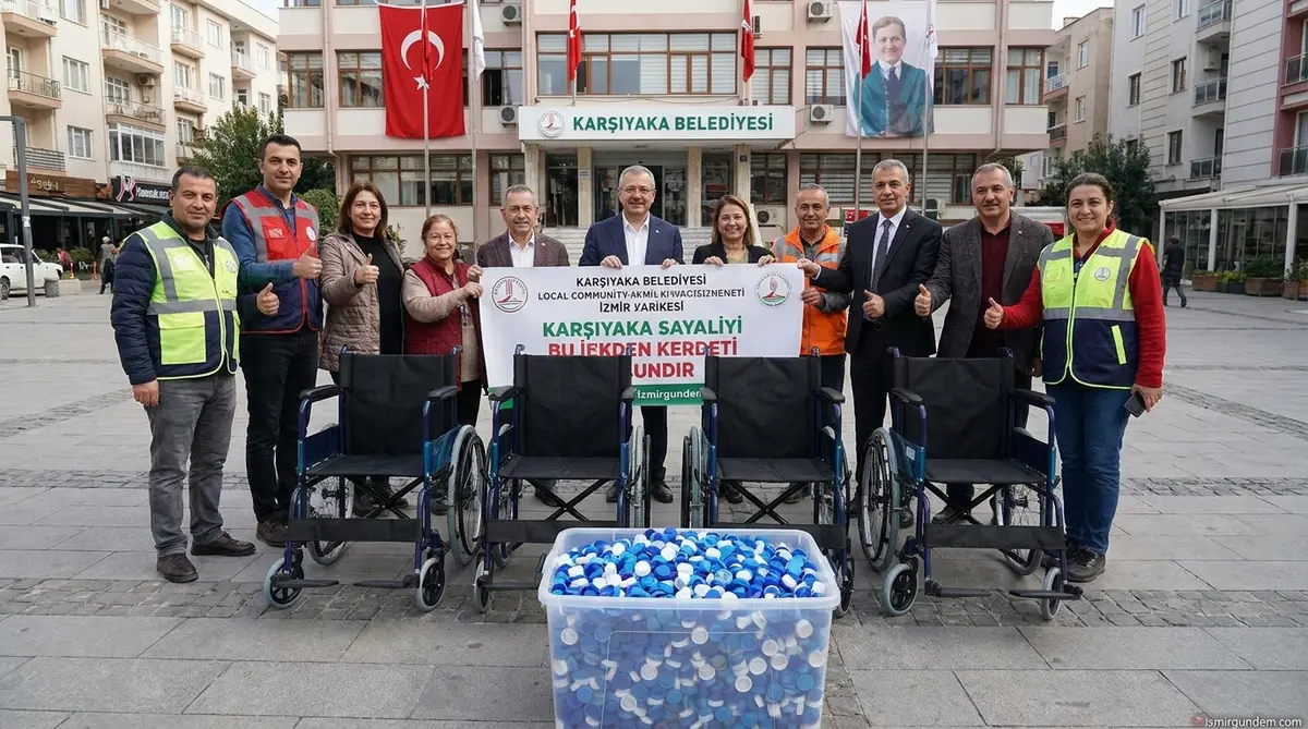 Karşıyaka'da 1 Ton Kapak 3 Tekerlekli Sandalye Oldu