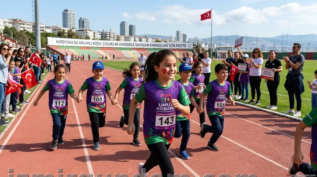 Karşıyaka'da Anlamlı Koşu: Çocuklar Kanserle Savaşan Kardeşleri İçin Pistte