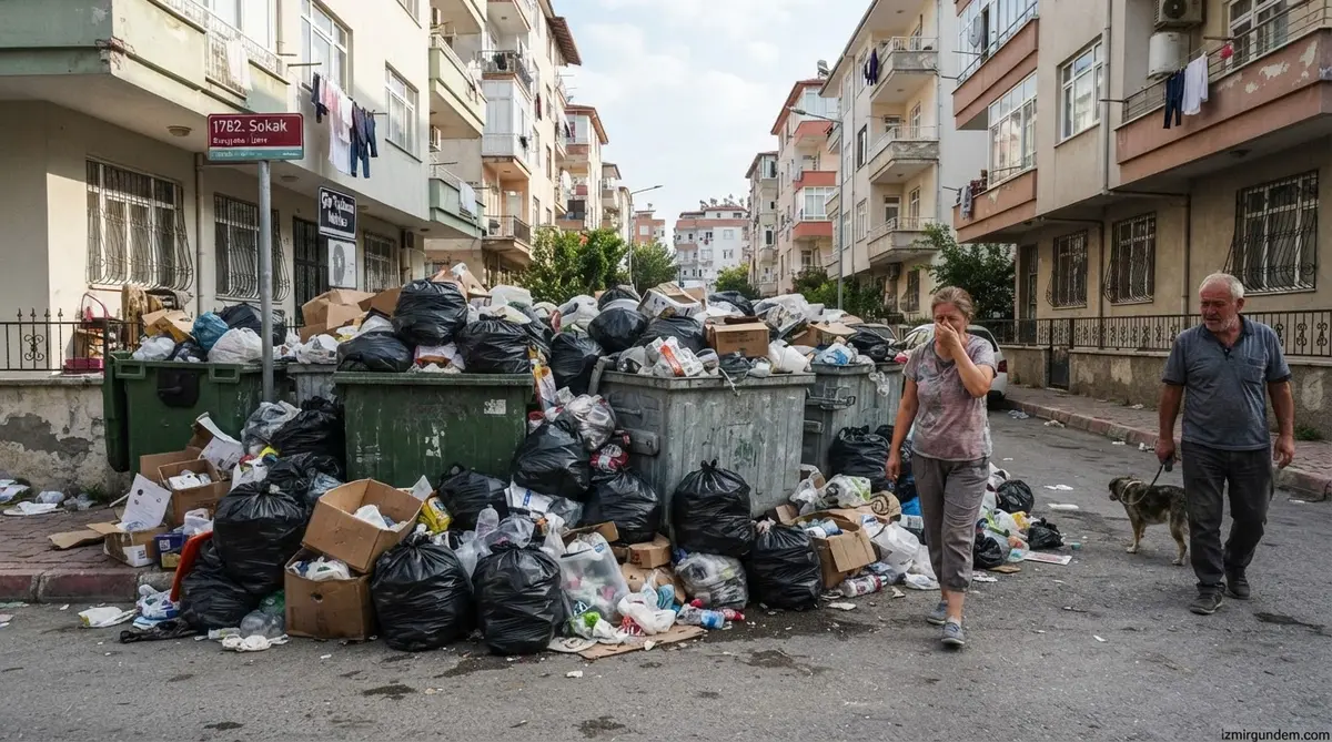 Karşıyaka'da Çöp Krizi: 9 Gündür Toplanmayan Atıklar Sokakları Sardı