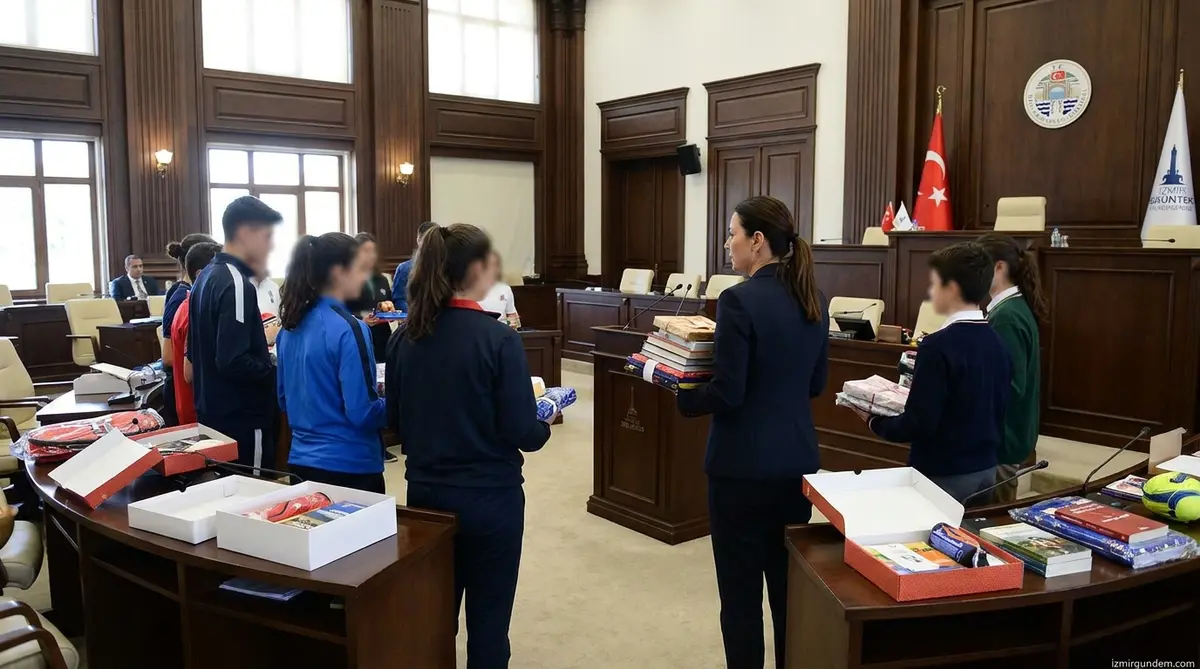 Karşıyaka’nın şampiyon çocukları meclis kürsüsünde...
