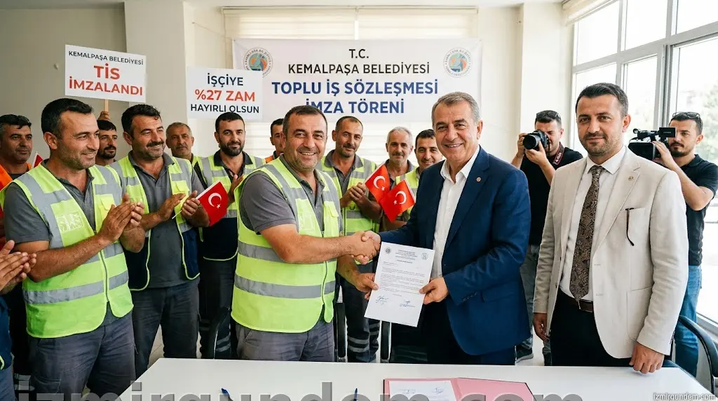 Kemalpaşa Belediyesi'nde TİS İmzalandı: 634 İşçiye Yüzde 27 Zam