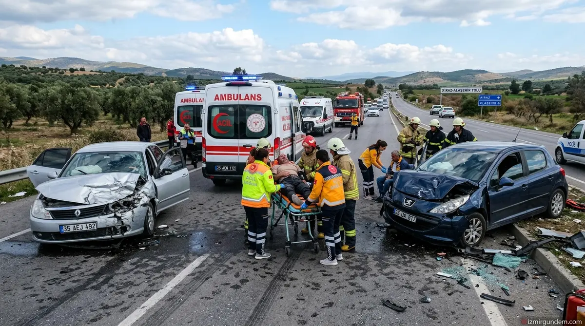 Kiraz-Alaşehir Karayolunda Şiddetli Çarpışma: 2 Kişi Yaralandı