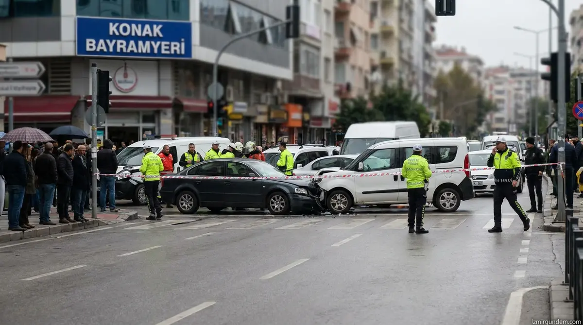 Konak Bayramyeri Kavşağı'nda Feci Kaza:...