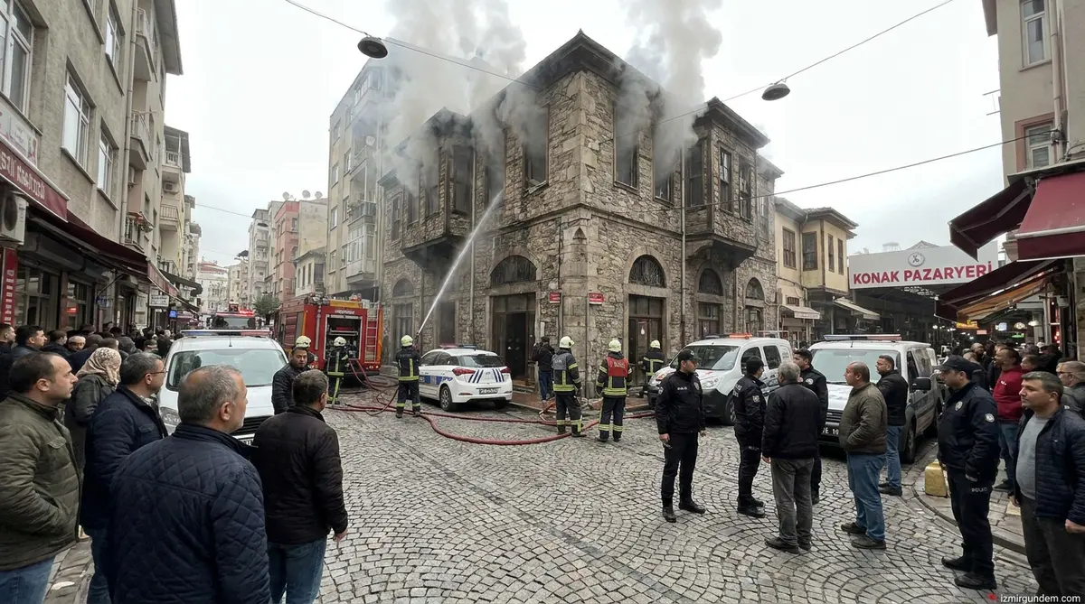 Konak Pazaryeri Mahallesi'nde Yangın: Ekipler Müdahale Ediyor