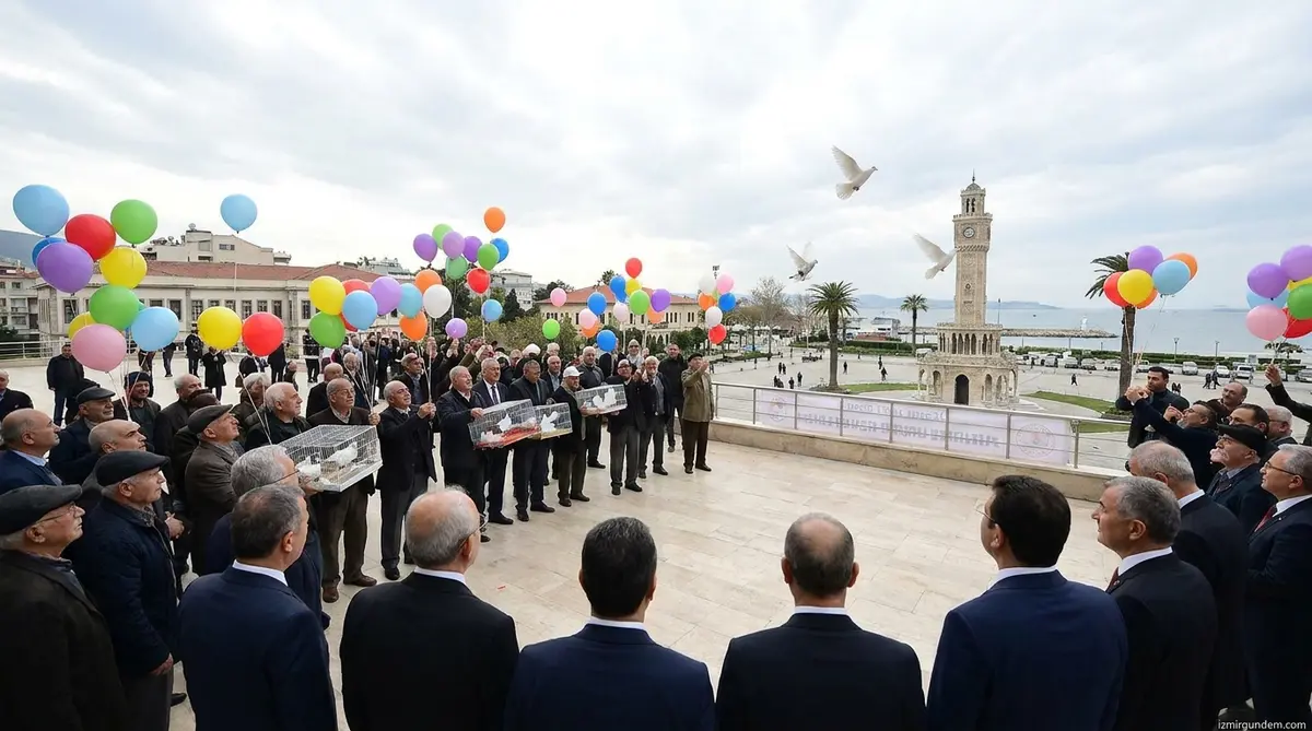 Konak'ta Barışın Sesi Gökyüzüne Yükseldi: Rengarenk Balonlar Bırakıldı