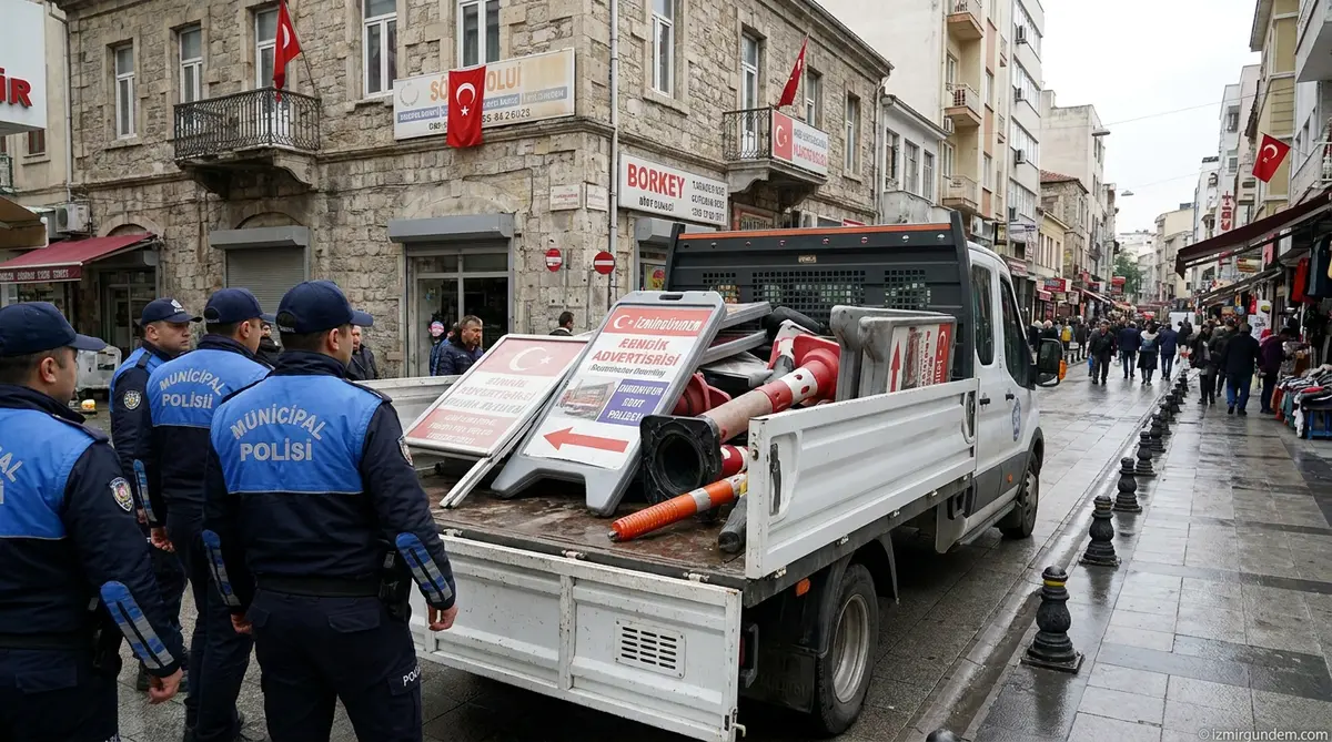 Konak'ta Kaldırım İşgallerine Zabıta Müdahalesi: Eşrefpaşa Temizlendi