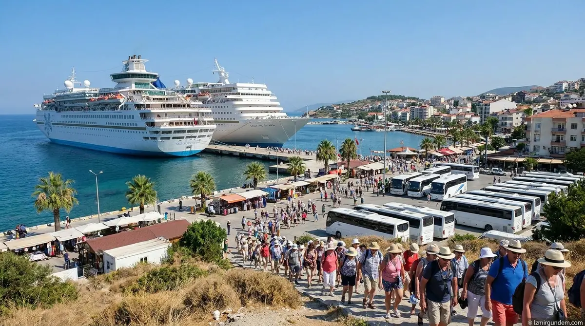 Kuşadası Limanı'na Dev Çıkarma: 2 Gemiden 7 Bin 818 Turist İndi