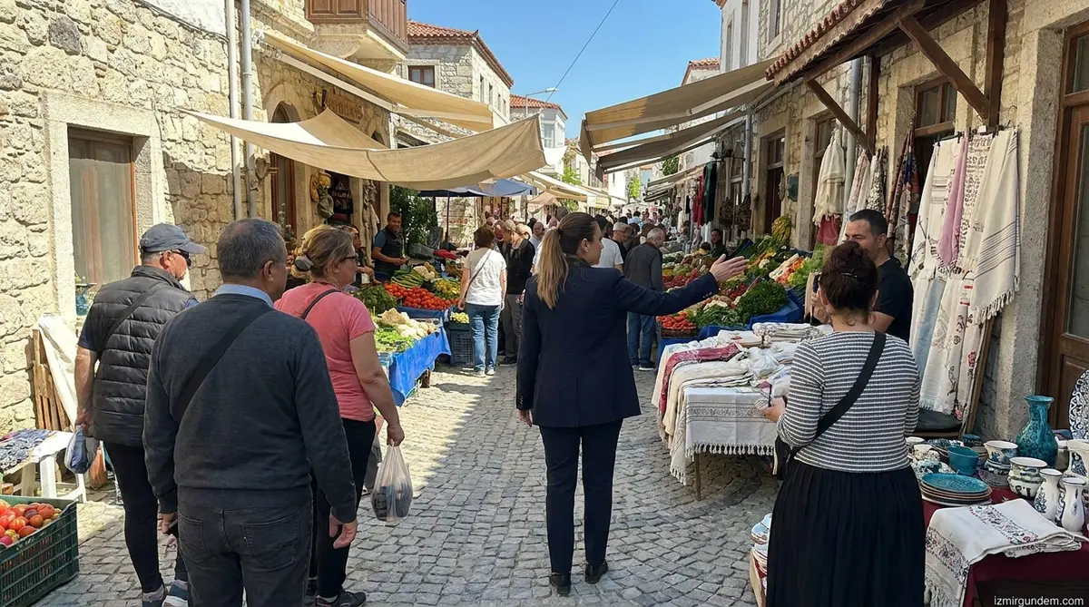 Lâl Denizli Alaçatı Pazarı’nda: Çeşme’yi Birlikte Yöneteceğiz