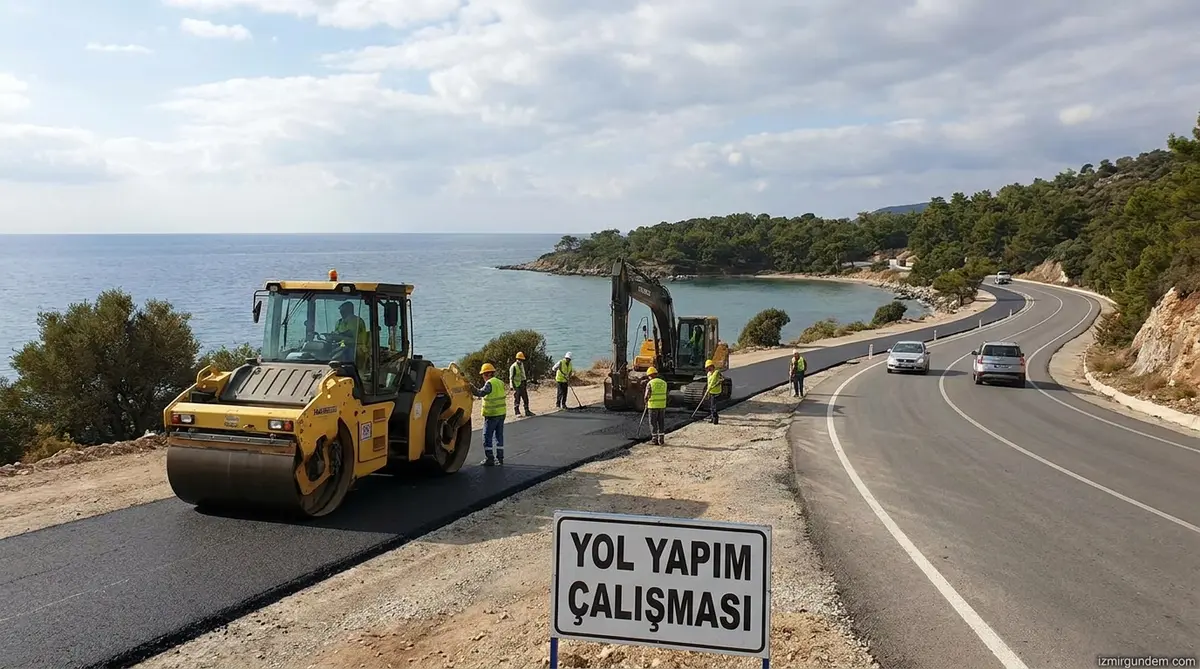 Menderes Maydonoz Koyu Sahil Yolları Yenileniyor
