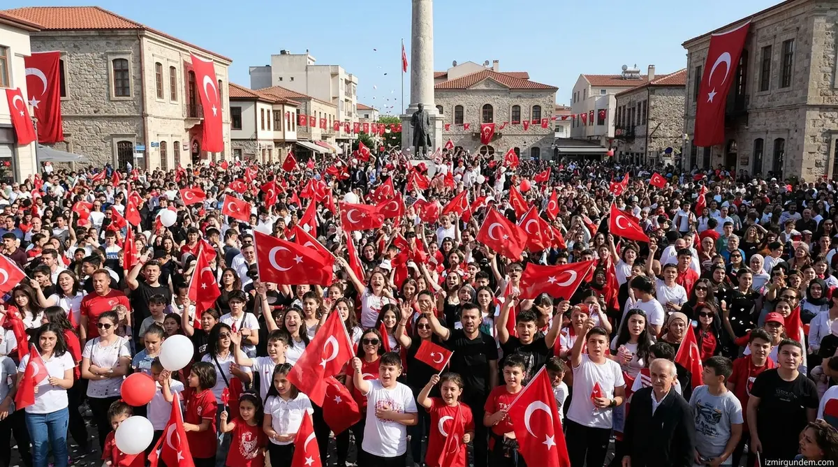 Menemen Cumhuriyet Meydanı 19 Mayıs Coşkusuyla Doldu