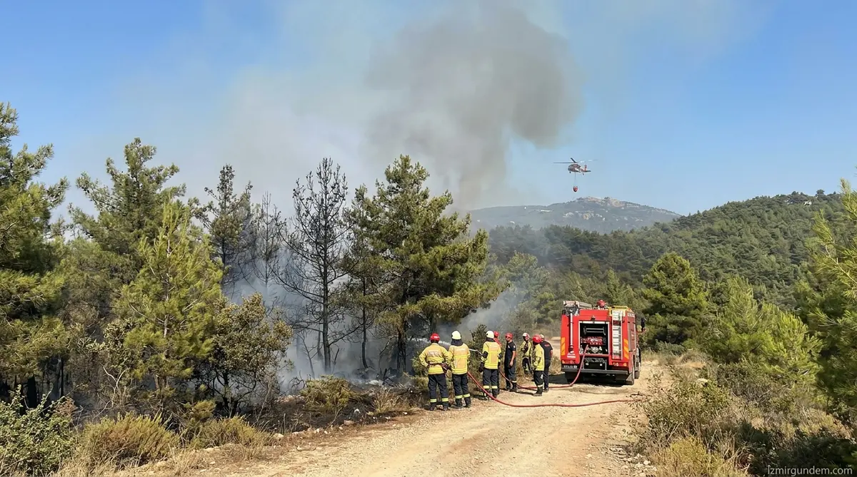 Narlıdere Orman Yangını 8 Dakikada Müdahale ile Kontrol Altında