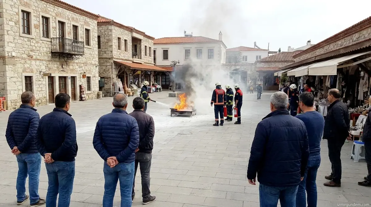 Seferihisar Sığacık Esnafına Yangın Müdahale Eğitimi Verildi