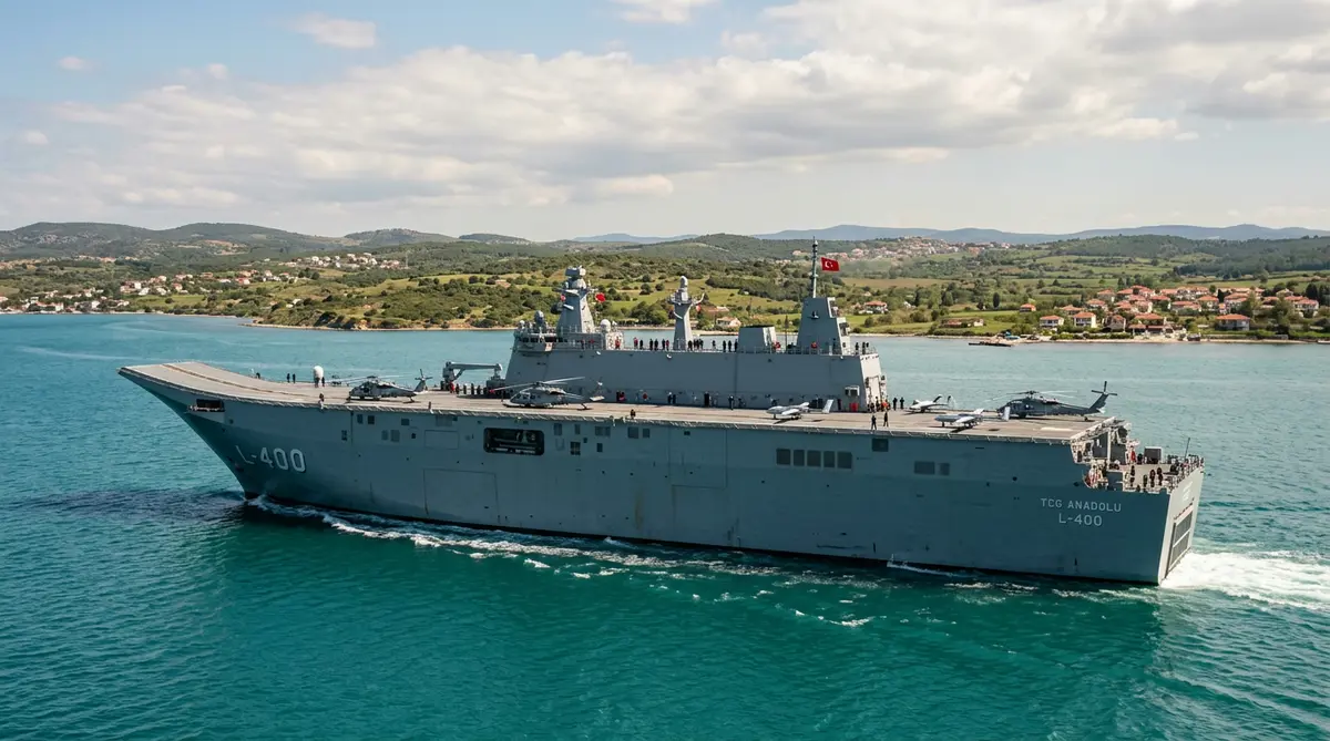 TCG Anadolu Urla Açıklarında Gövde Gösterisi Yaptı