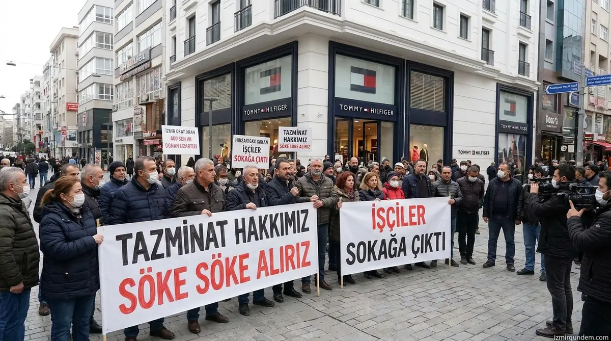 Tommy Hilfiger Önünde Tazminat Eylemi: İzmir'de İşçiler Sokağa Çıktı