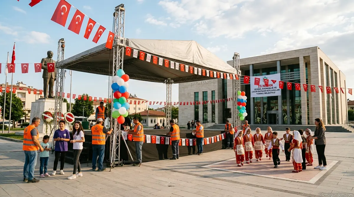 Torbalı'da 23 Nisan Hazırlığı Tamam: İki Büyük Merkezde Şenlik Var