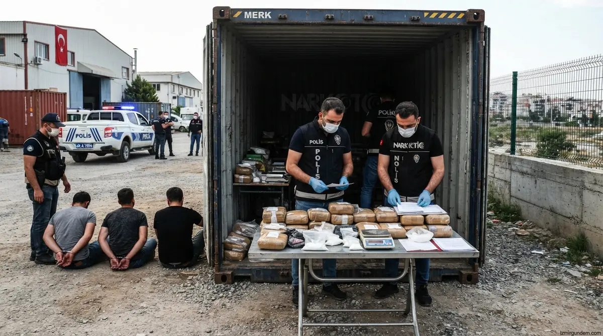 Torbalı'da Fabrika Konteynerine Uyuşturucu Baskını: 3 Gözaltı
