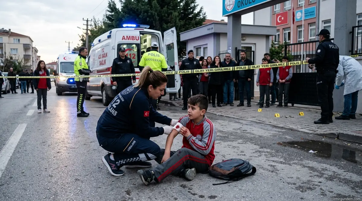 Turgutlu'da Okul Önünde Silahlı Dehşet: 11 Öğrenci Yaralandı