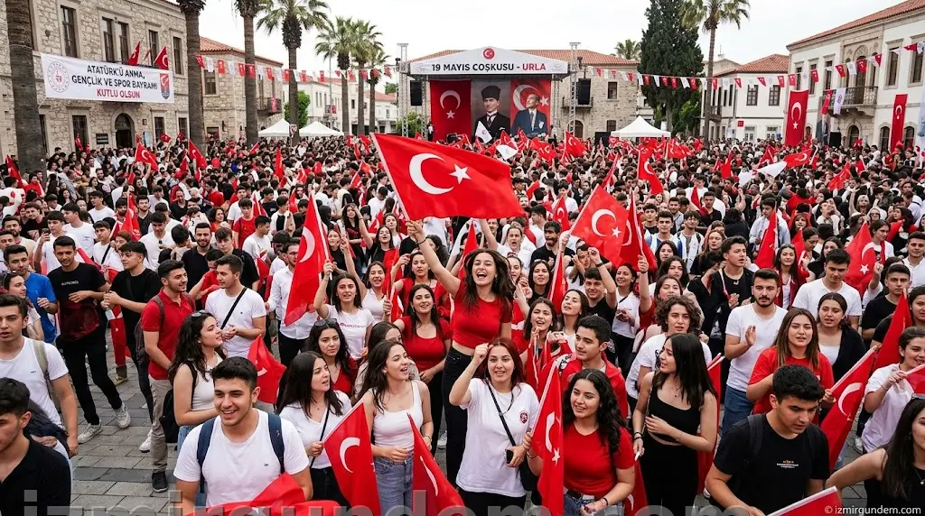 Urla'da 19 Mayıs Coşkusu: Gençler Meydanlara Sığmadı