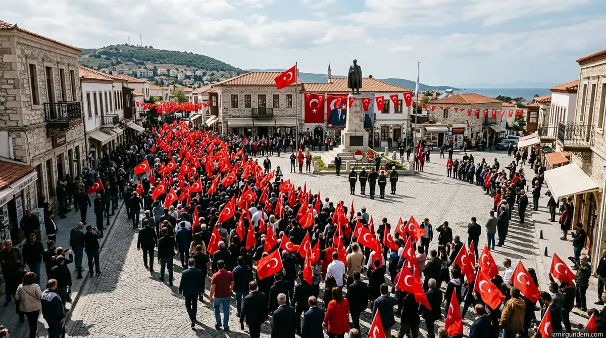 Urla'da Atatürk'ün 100 Yıllık İzi Coşkuyla Yaşatıldı