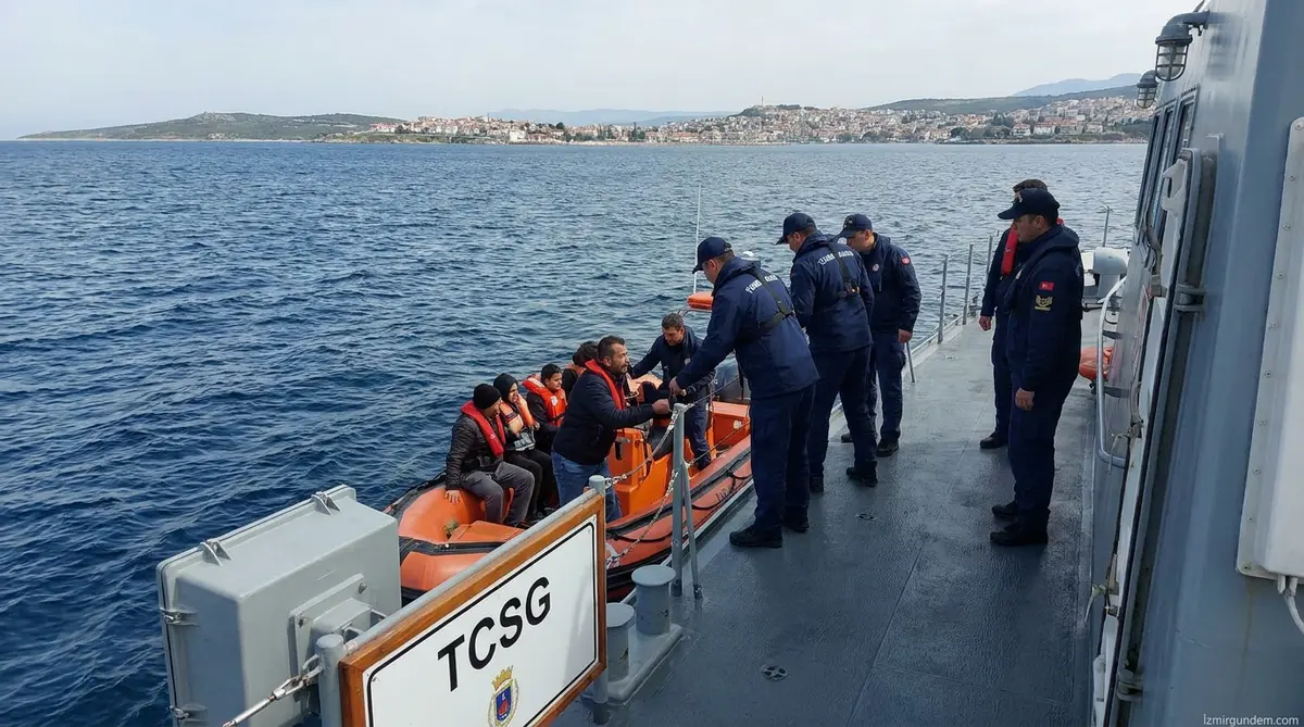 Çeşme Açıklarında 46 Düzensiz Göçmen Yakalandı