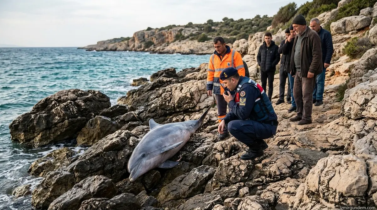 Çeşme Dalyan'da Yunus Balığı Kayalıklara Vurdu