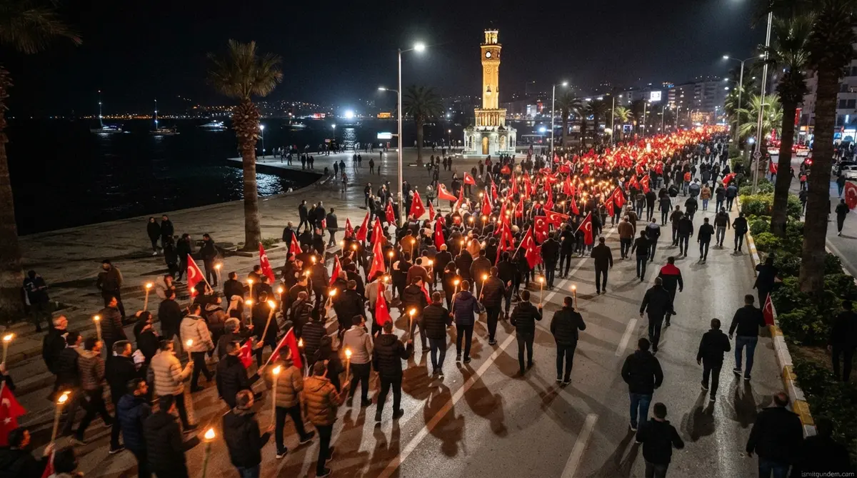 Çeşme'de 103. Yıl Coşkusu: Binler Fener Alayında Yürüdü