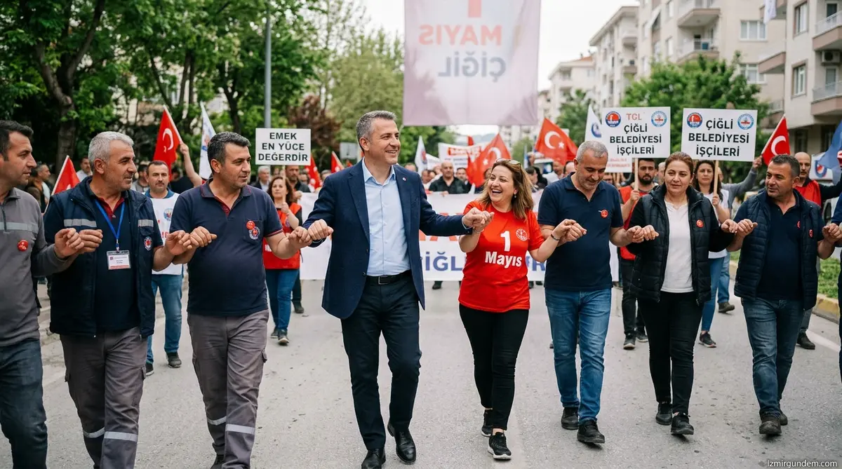 Çiğli'de 1 Mayıs: Başkan Yıldız İşçilerle Halay Çekti