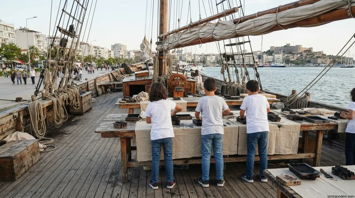 Çocuklar İzmir’in Tarihini Müze Gemilerde Sanatla Keşfetti