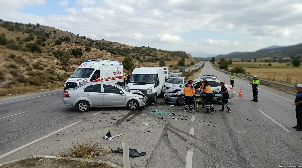 Ödemiş Ovakent Yolunda Zincirleme Kaza: 1'i Ağır 4 Yaralı