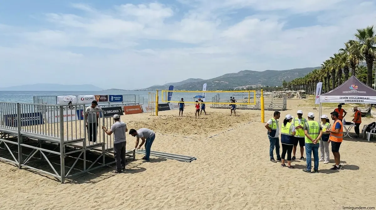 Özdere Sahili Plaj Voleybolu Turnuvasına Hazırlanıyor